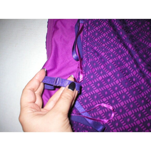 New Lane Bryant Womens Dress 26 Purple Dark Light Plus Tank Strapless Adjustable - Picture 8 of 11